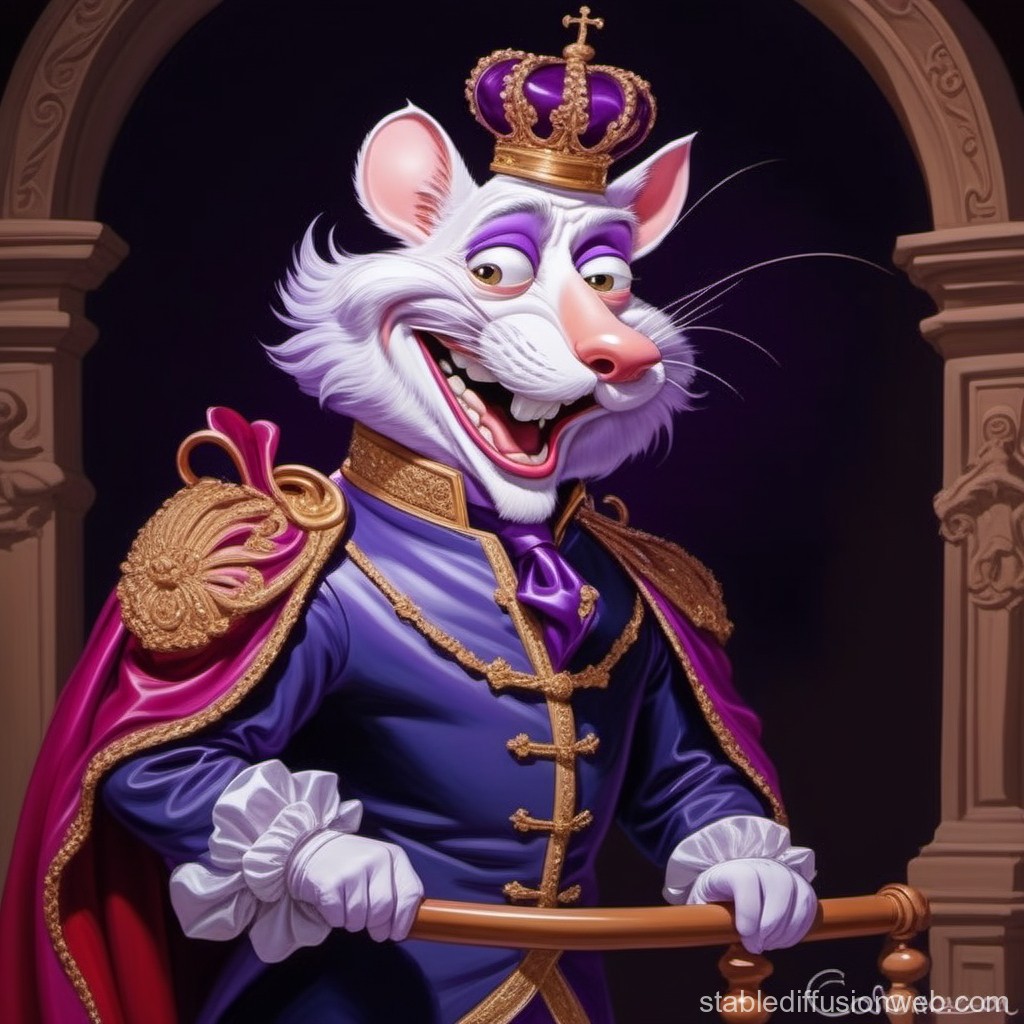 Regal White Rat King in Royal Attire