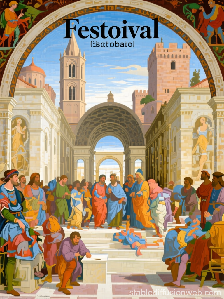 Renaissance Festival Poster with Classical Architecture