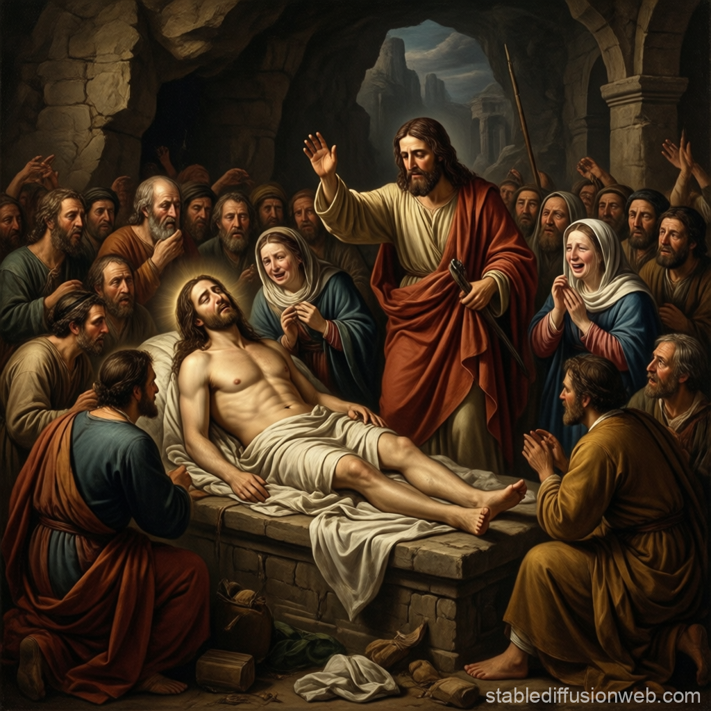 Renaissance Style Raising of Lazarus Scene