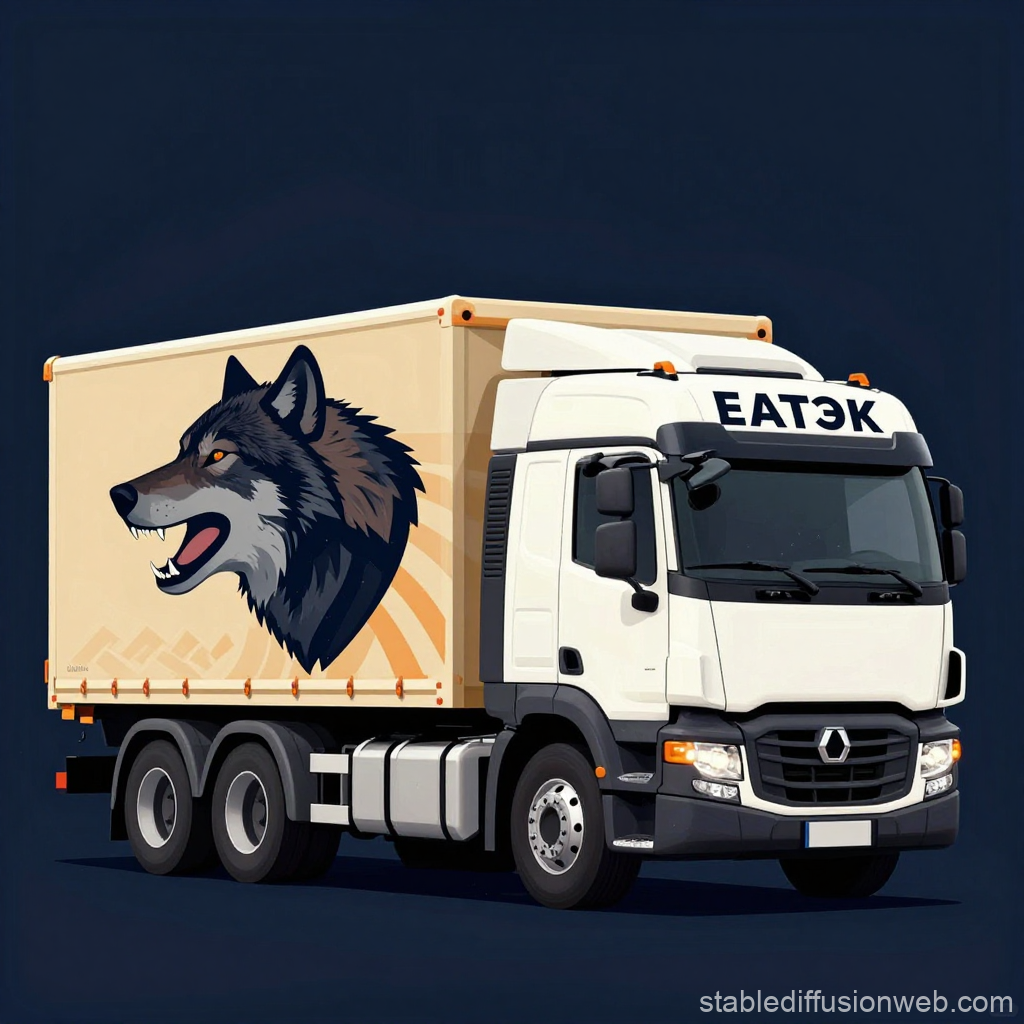 Renault Magnum Truck with Wolf Graphic