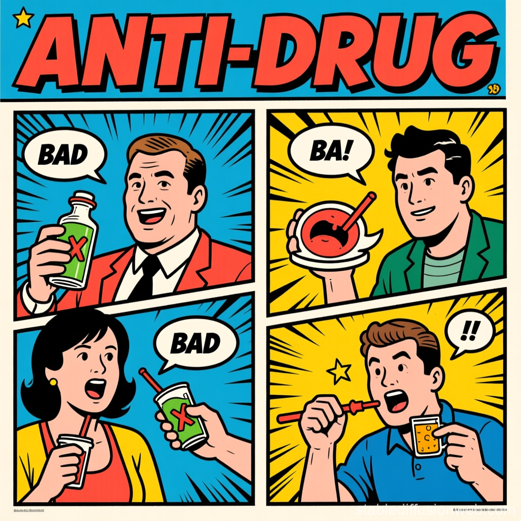 Retro Comic Style Anti-Drug Poster