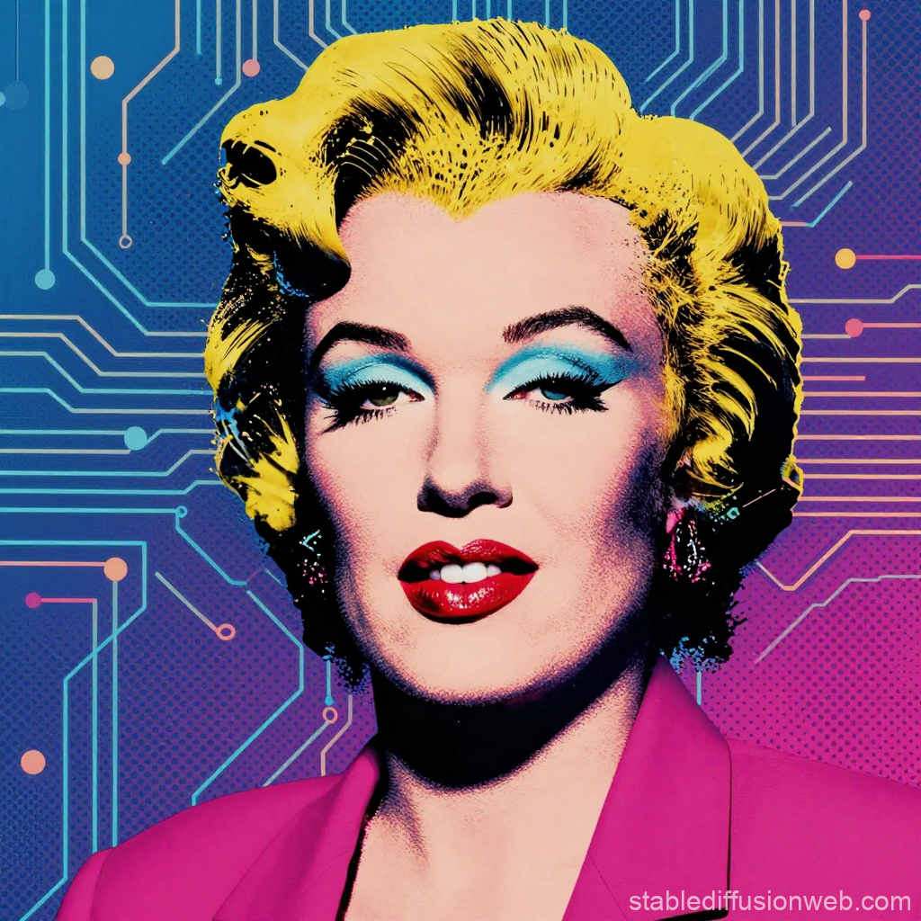 Retro Futuristic Pop Art Portrait