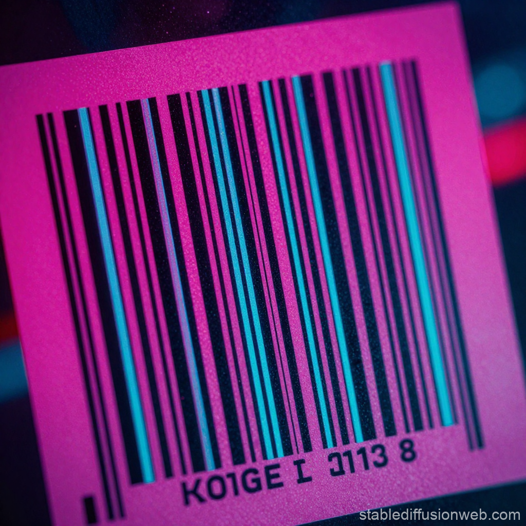 Retro Neon Barcode Close-Up