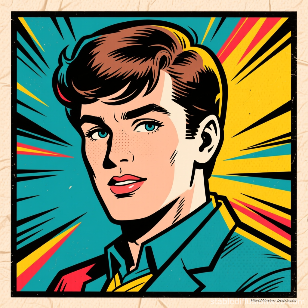 Retro Pop Art Portrait of a Young Man