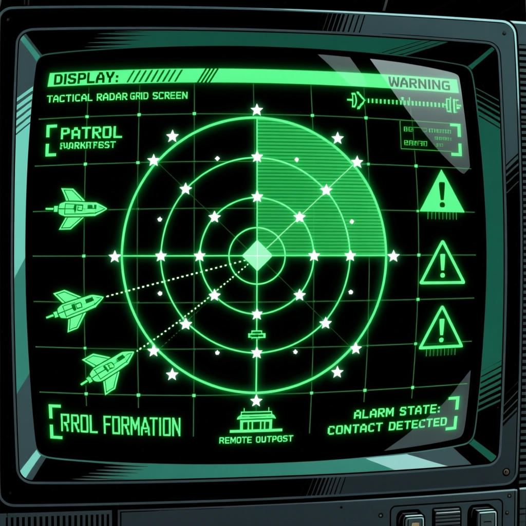 Retro Sci-Fi Tactical Radar Grid Screen