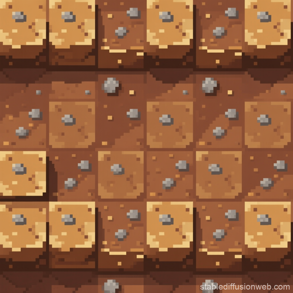 Retro Voxel Dirt Block Pattern