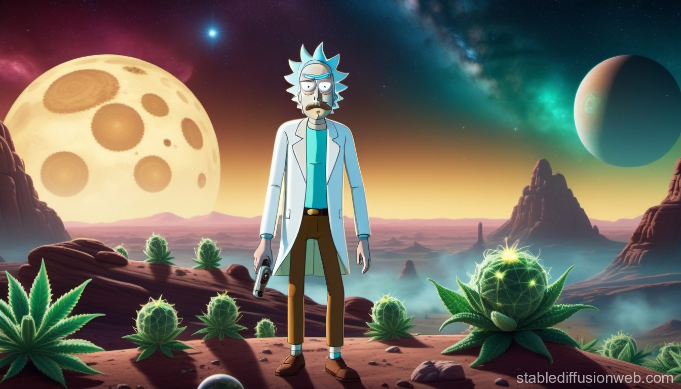 Rick Sanchez on an Alien Desert Planet