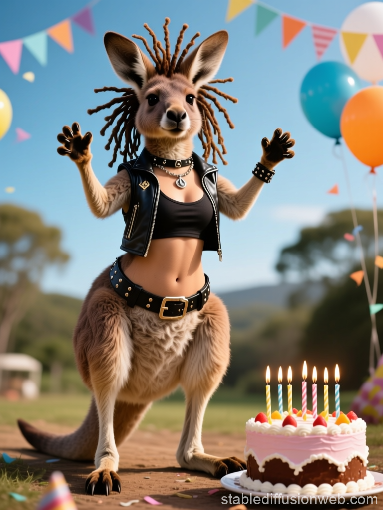 Rocking Kangaroo Birthday Party with Punk Style