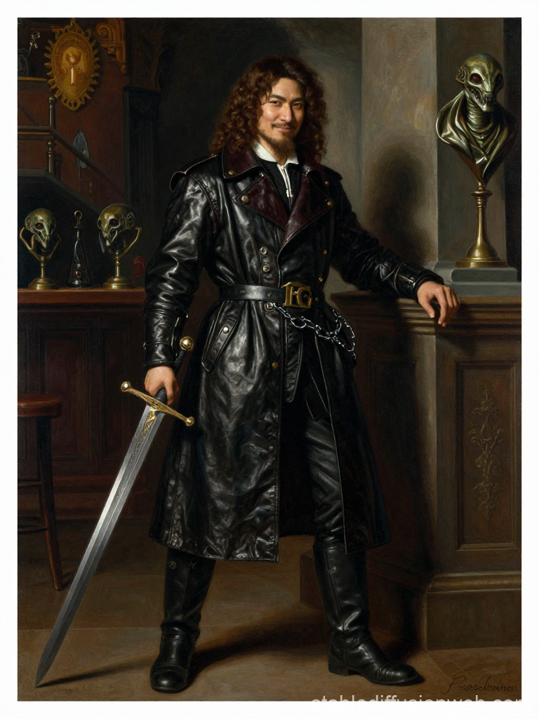 Rogue Trader in Leather Coat with Sword
