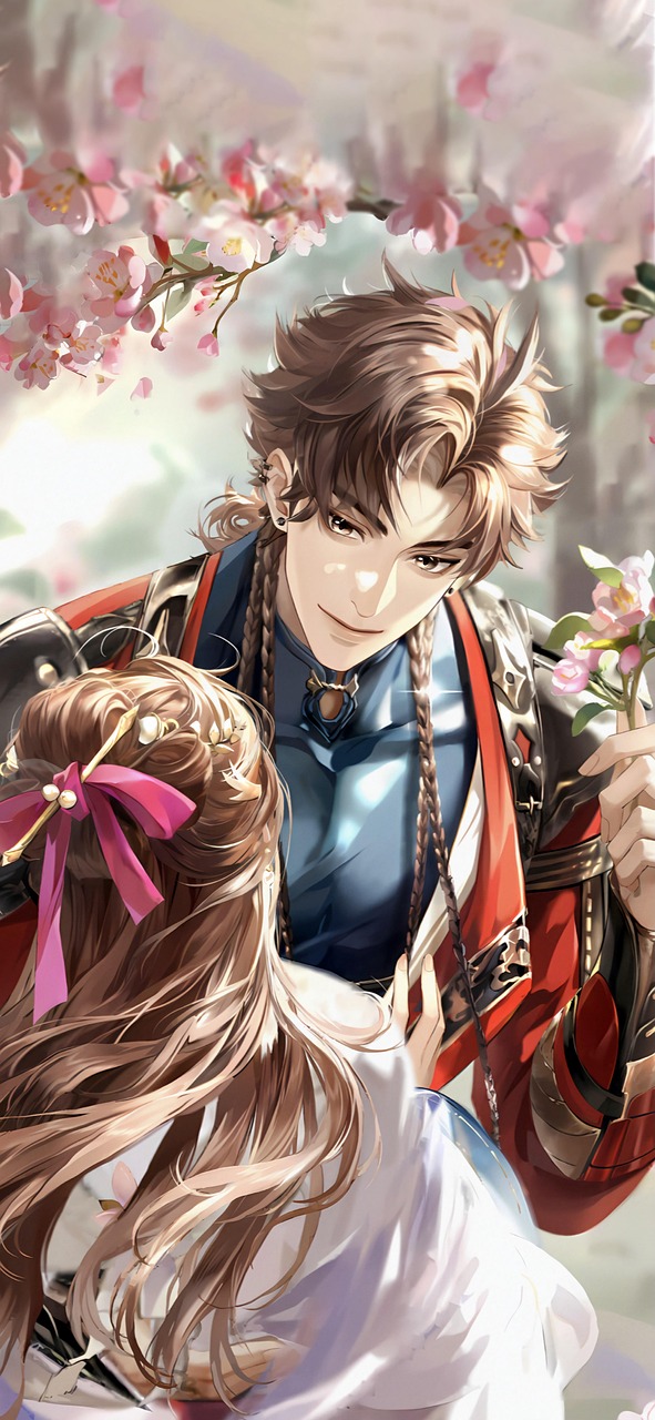 Romantic Encounter Under Cherry Blossoms