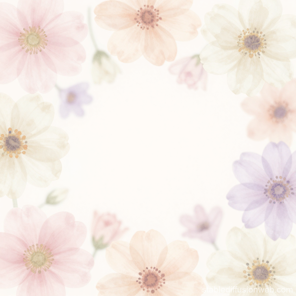 Romantic Pastel Floral Background with Soft Translucent Flowers