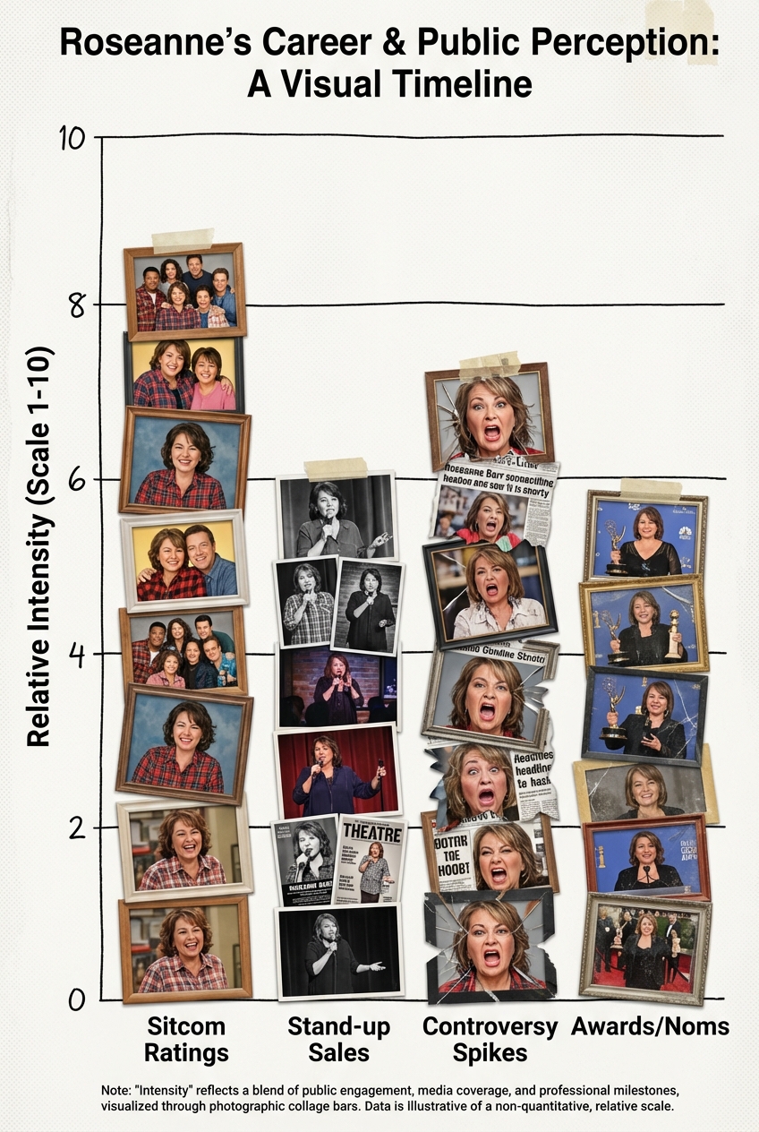 Roseanne's Career & Public Perception Visual Timeline
