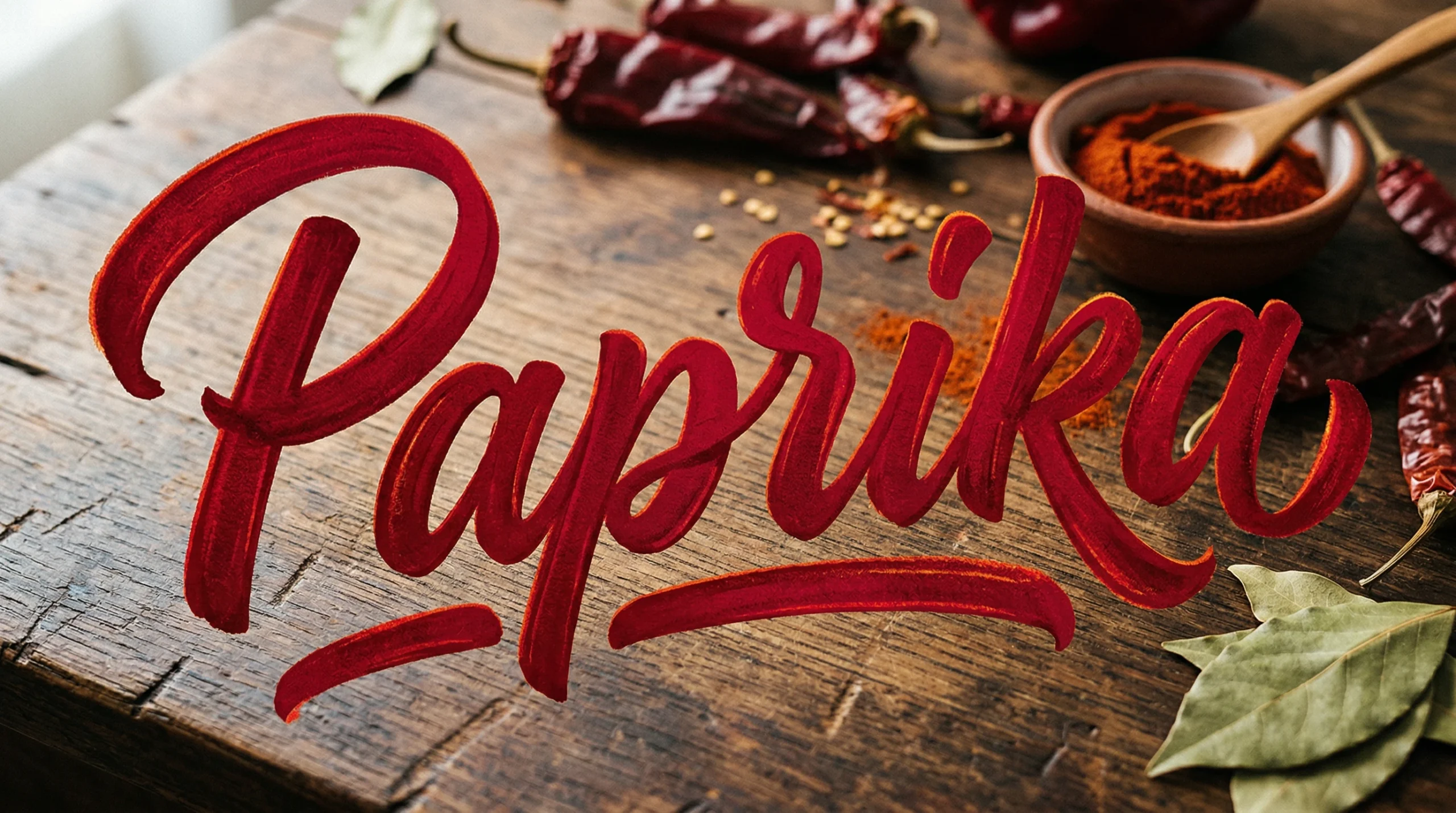Rustic Paprika Spice with Handwritten Typography
