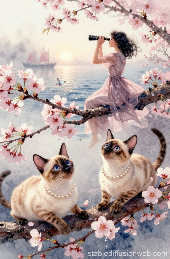 Sakura Cats and Dreamer by the Sea