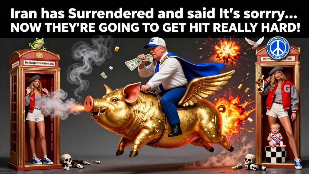 Satirical War Pig with Political Commentary