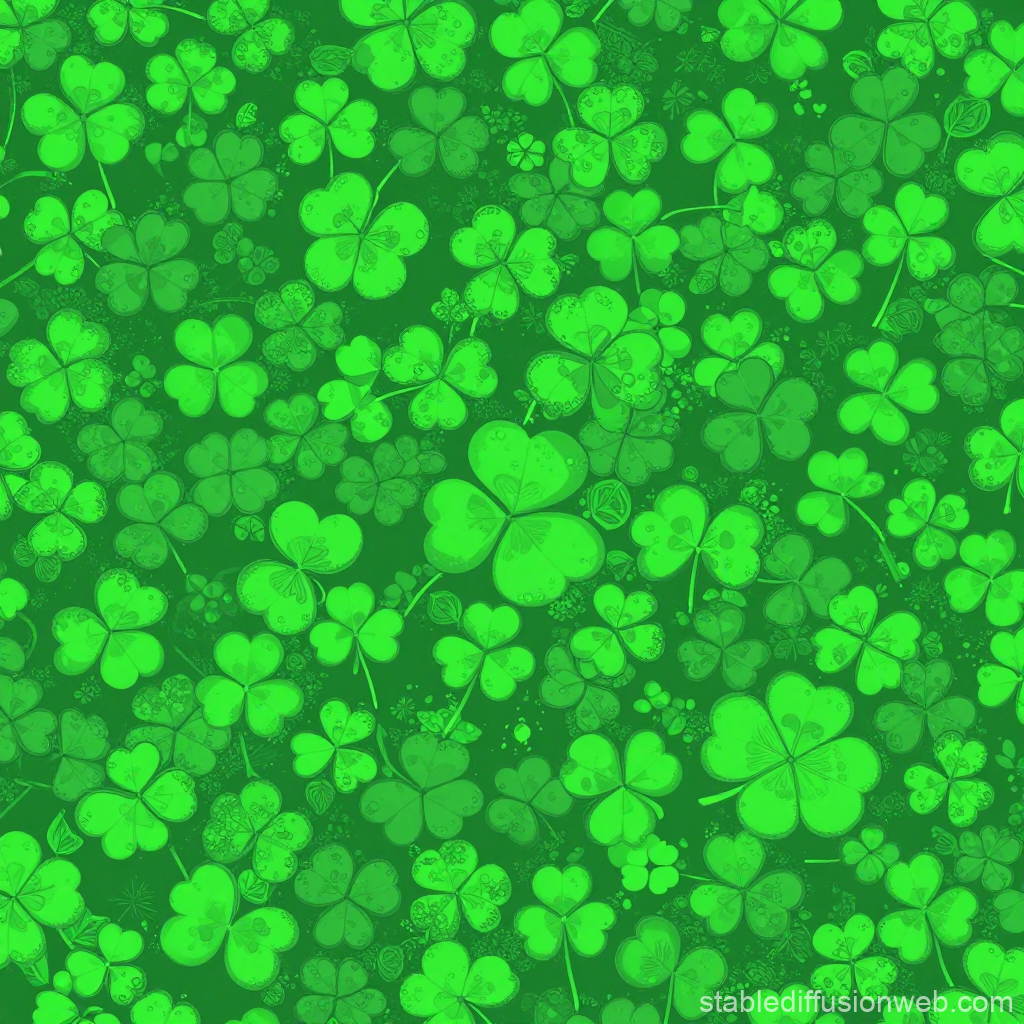 Seamless Pattern of Green Shamrocks for St. Patrick's Day