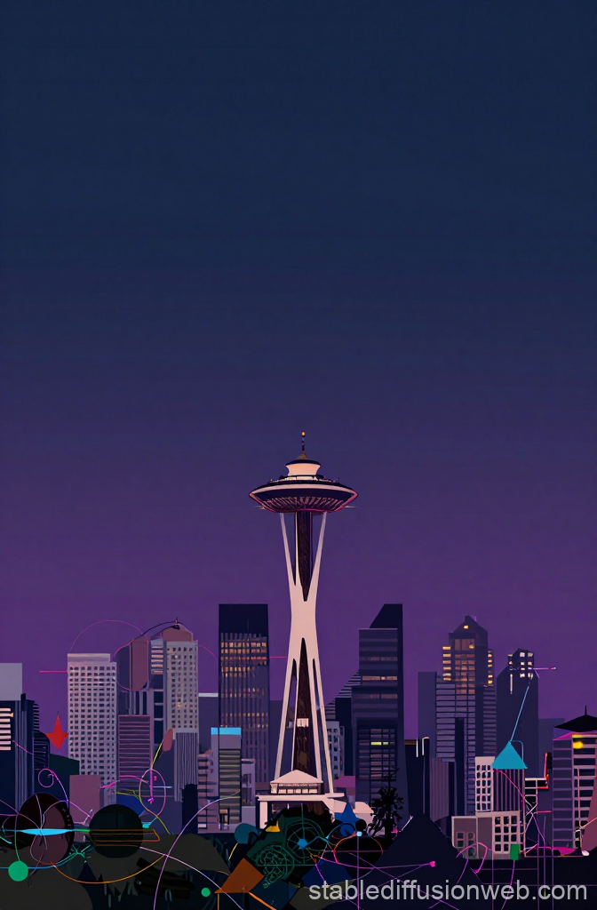 Seattle Skyline with Space Needle at Dusk