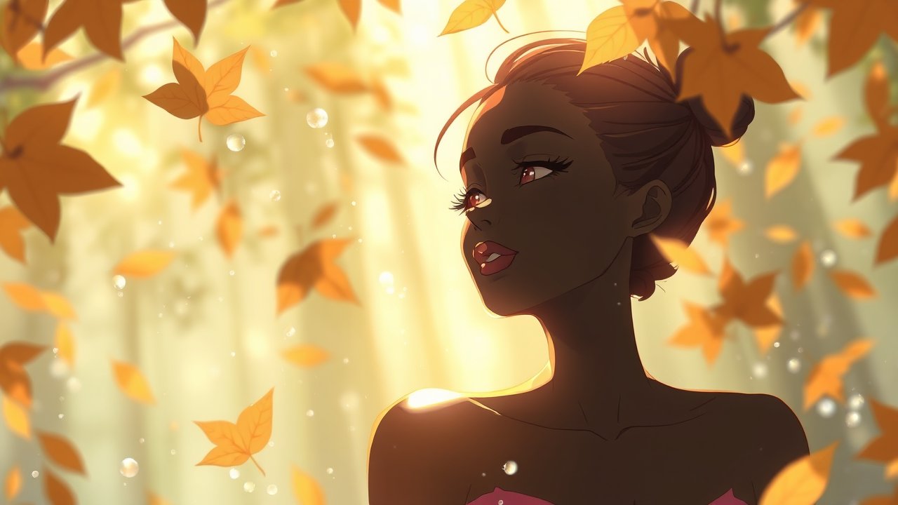 Serene Autumn Portrait of a Woman in Golden Light