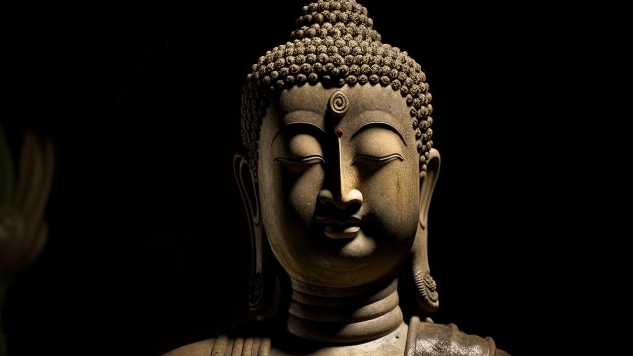 Serene Buddha Statue Illuminated in Soft Light