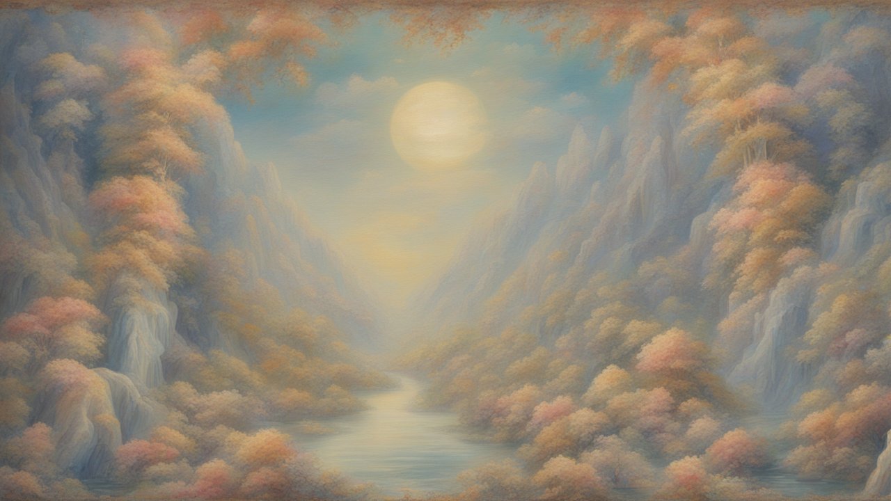 Serene Misty Valley with Soft Autumn Foliage