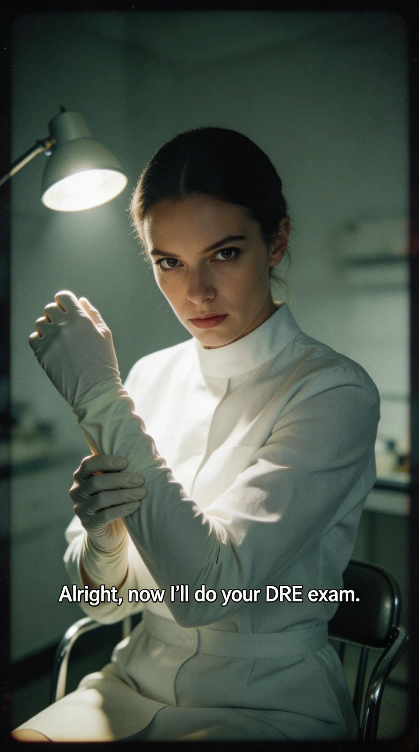 Serious Doctor Preparing for Medical Exam