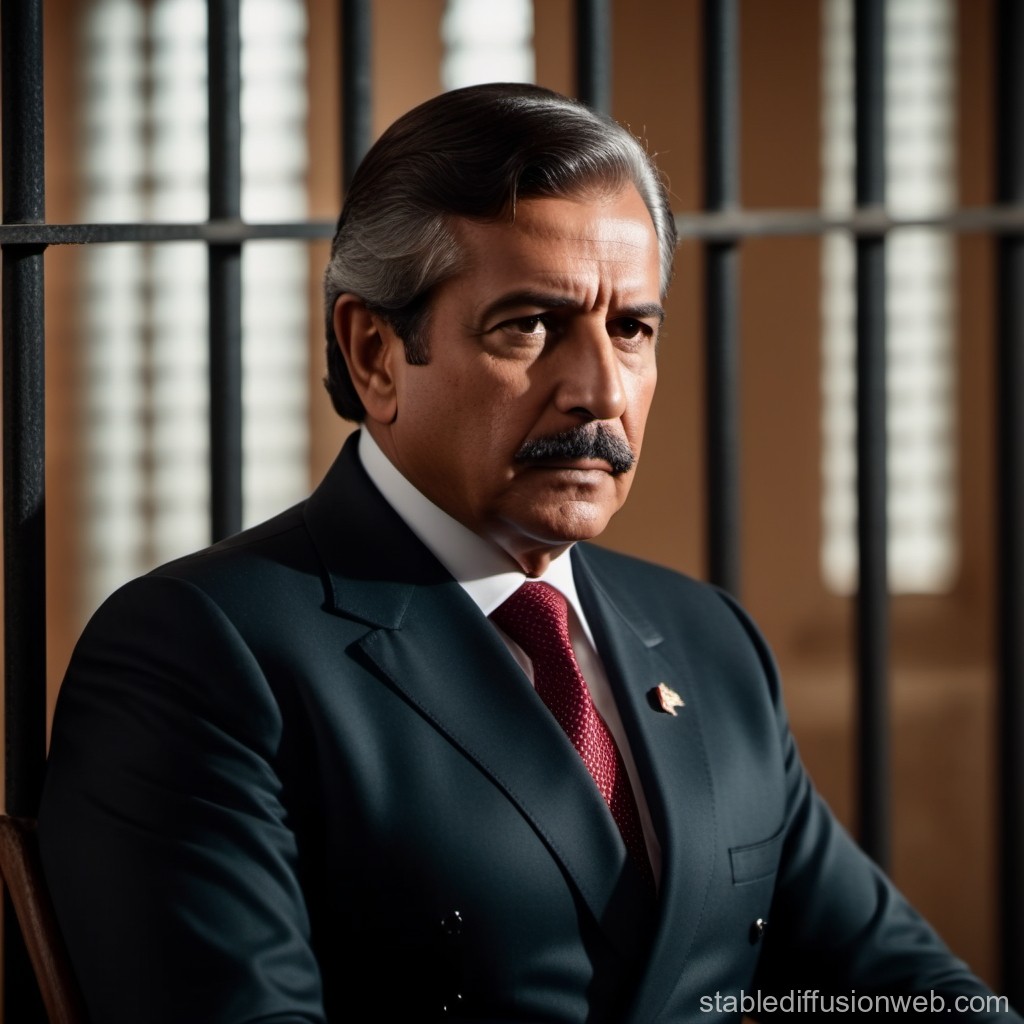 Serious Mature Man in Formal Suit with Mustache