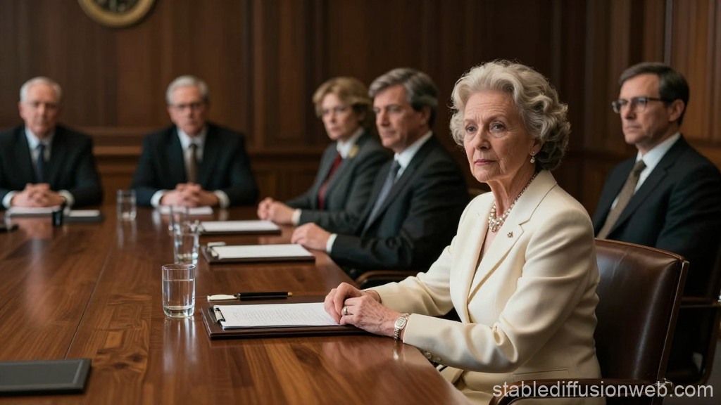 Serious University Boardroom Meeting