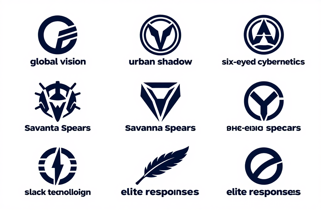 Set of Nine Military Logistics Style Logos