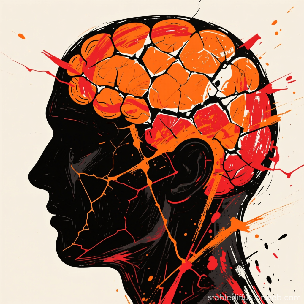Shattered Mind Abstract Illustration