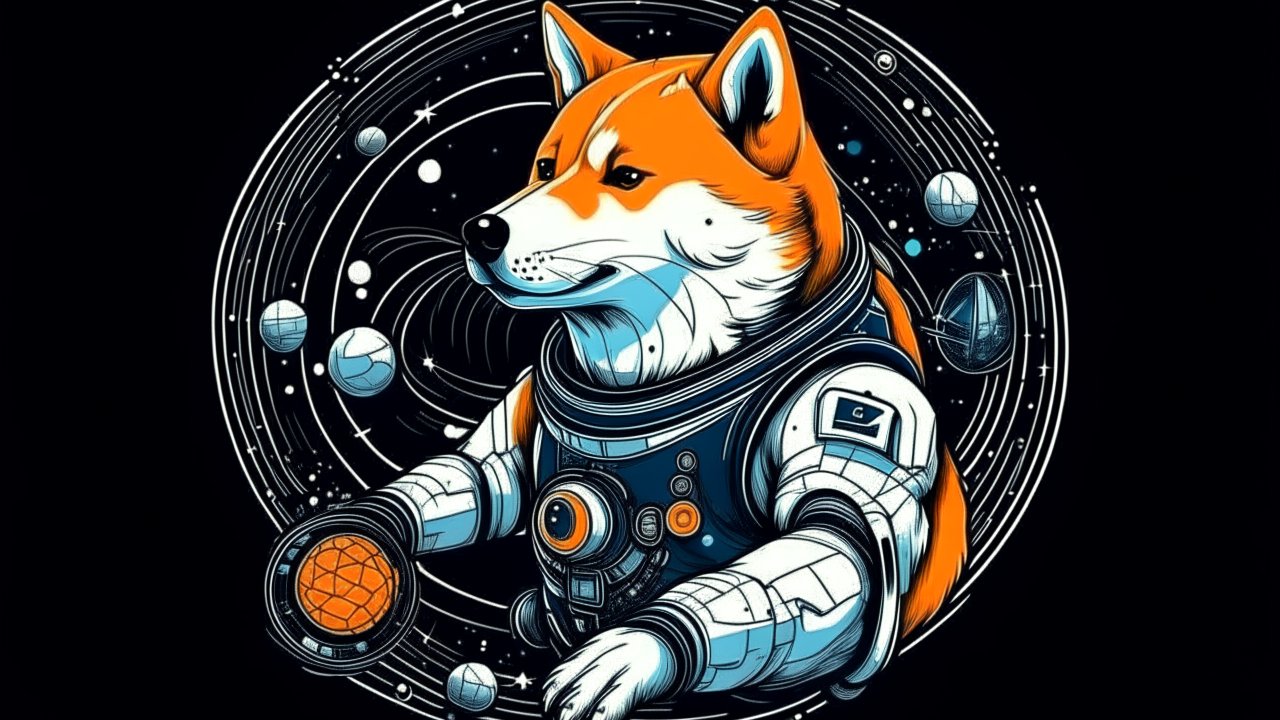 Shiba Inu Astronaut in Space Suit with Cosmic Background