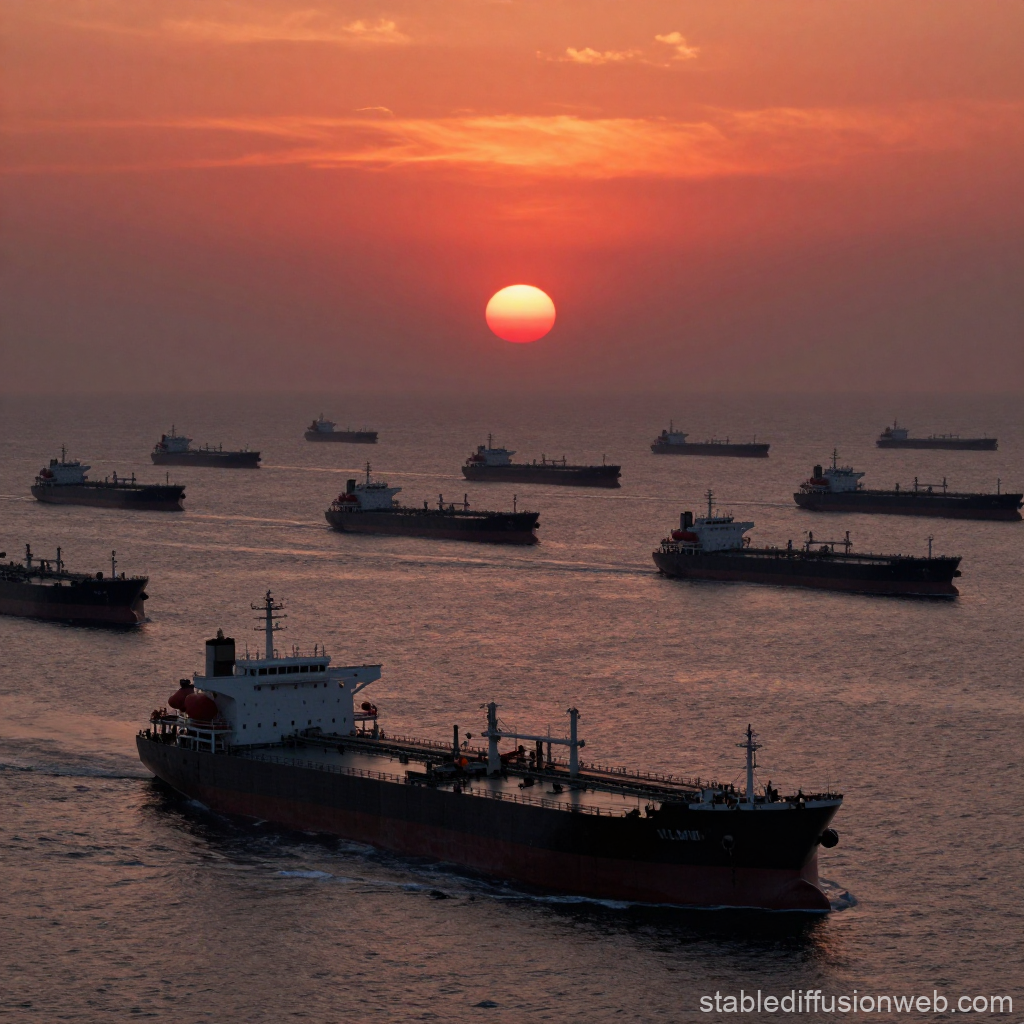 Silent Tanker Armada at Sunset