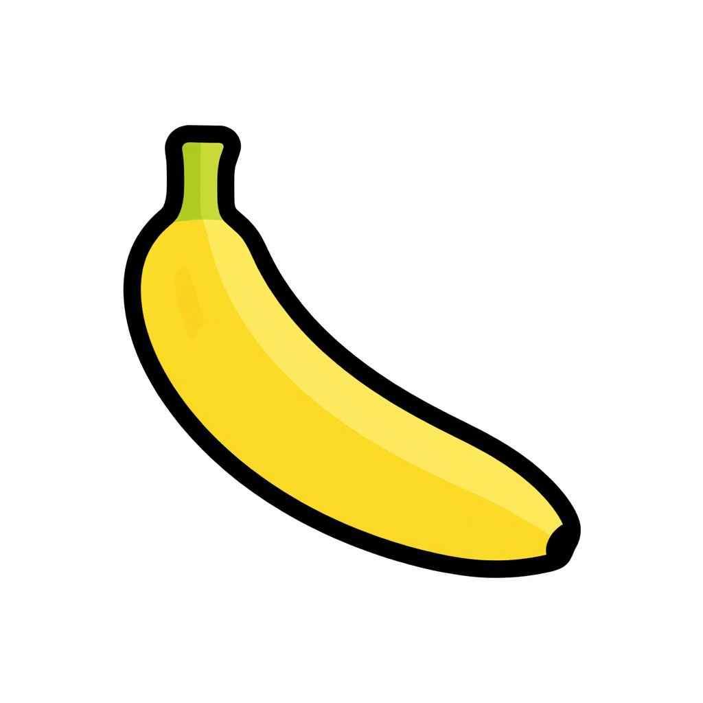 Simple Flat Icon of a Banana