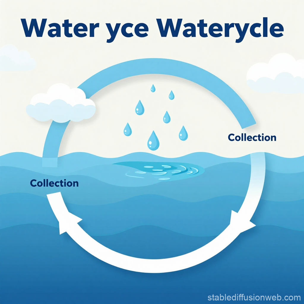 Simple Water Cycle Infographic Diagram