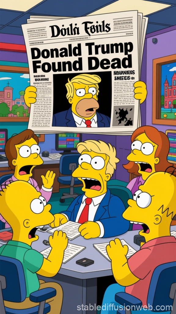 Simpsons Newsroom Reacts to Donald Trump Headline