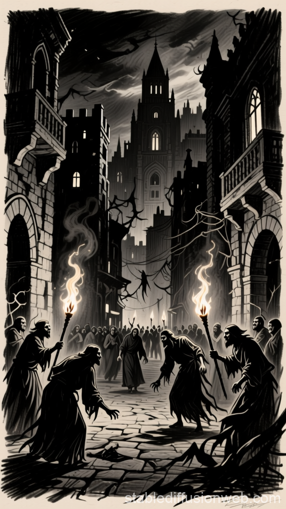 Sinister Gathering in an Ancient Gothic City