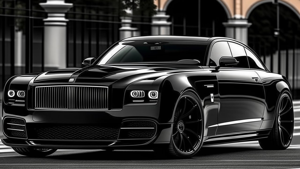 Sleek Black Luxury Car with Modern Design