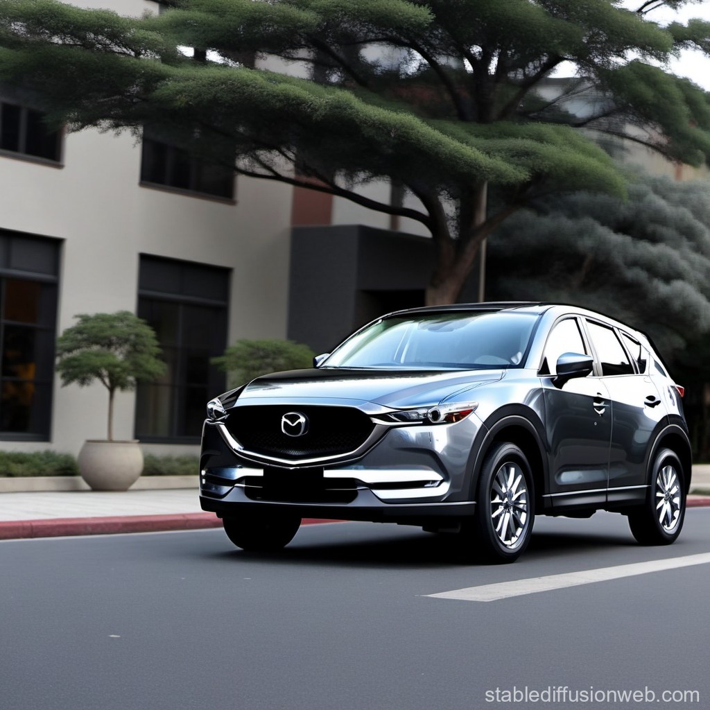 Sleek Mazda SUV Parked on Urban Street