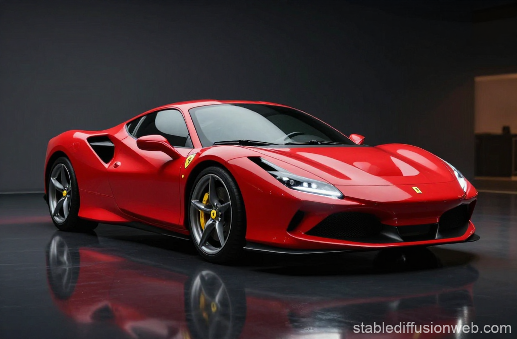 Sleek Red Ferrari F8 in Studio Setting