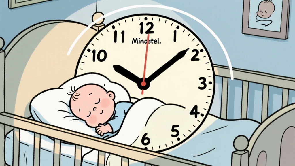 Sleeping Baby with Sleep Cycle Clock Illustration