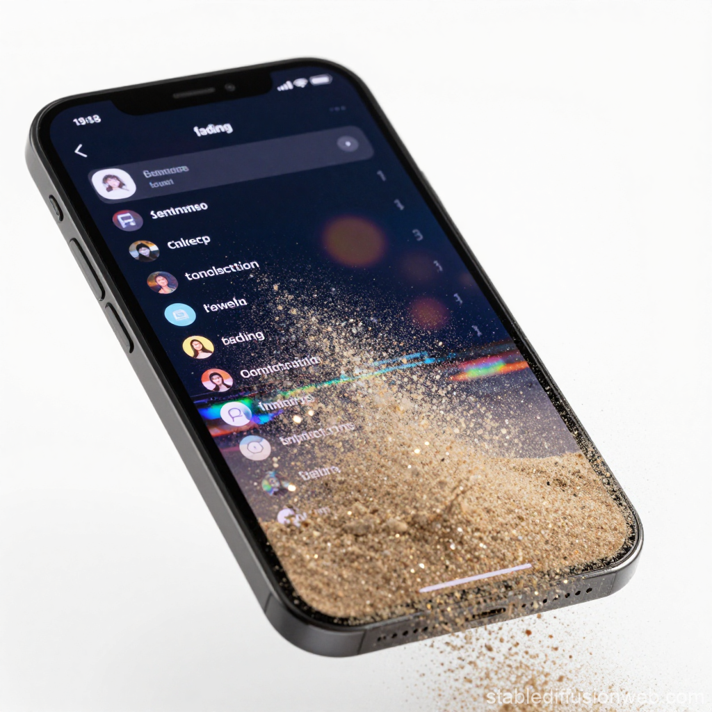 Smartphone Screen Glitching with Sand Effect