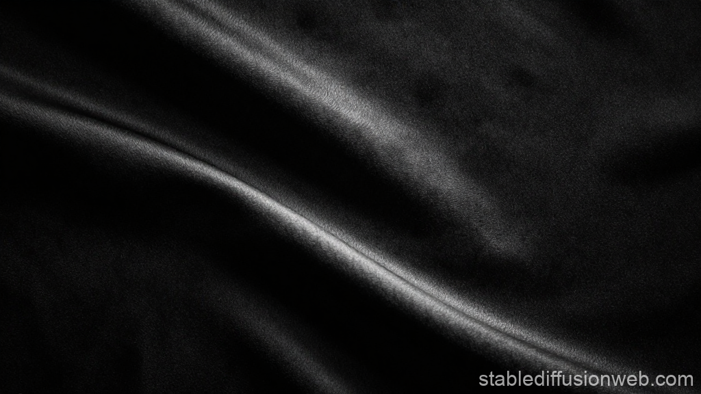 Smooth Black Silk Fabric Texture with Light Reflection