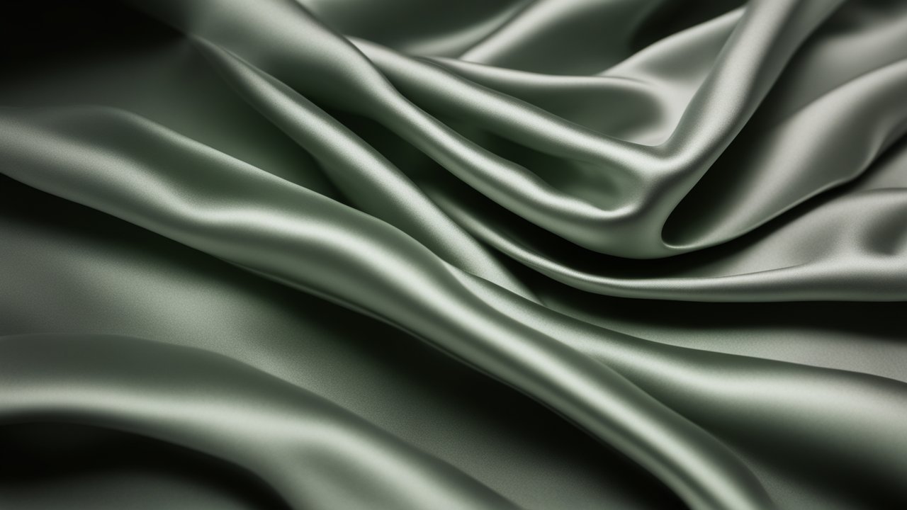 Smooth Sage Green Satin Fabric Texture
