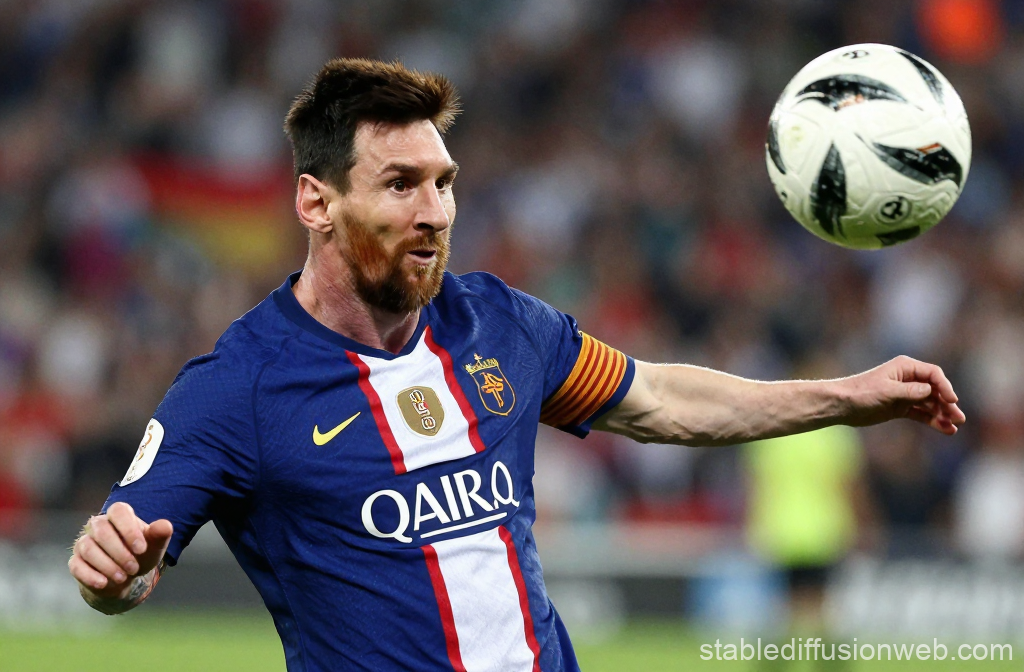 Soccer Player Kicking Ball in Action