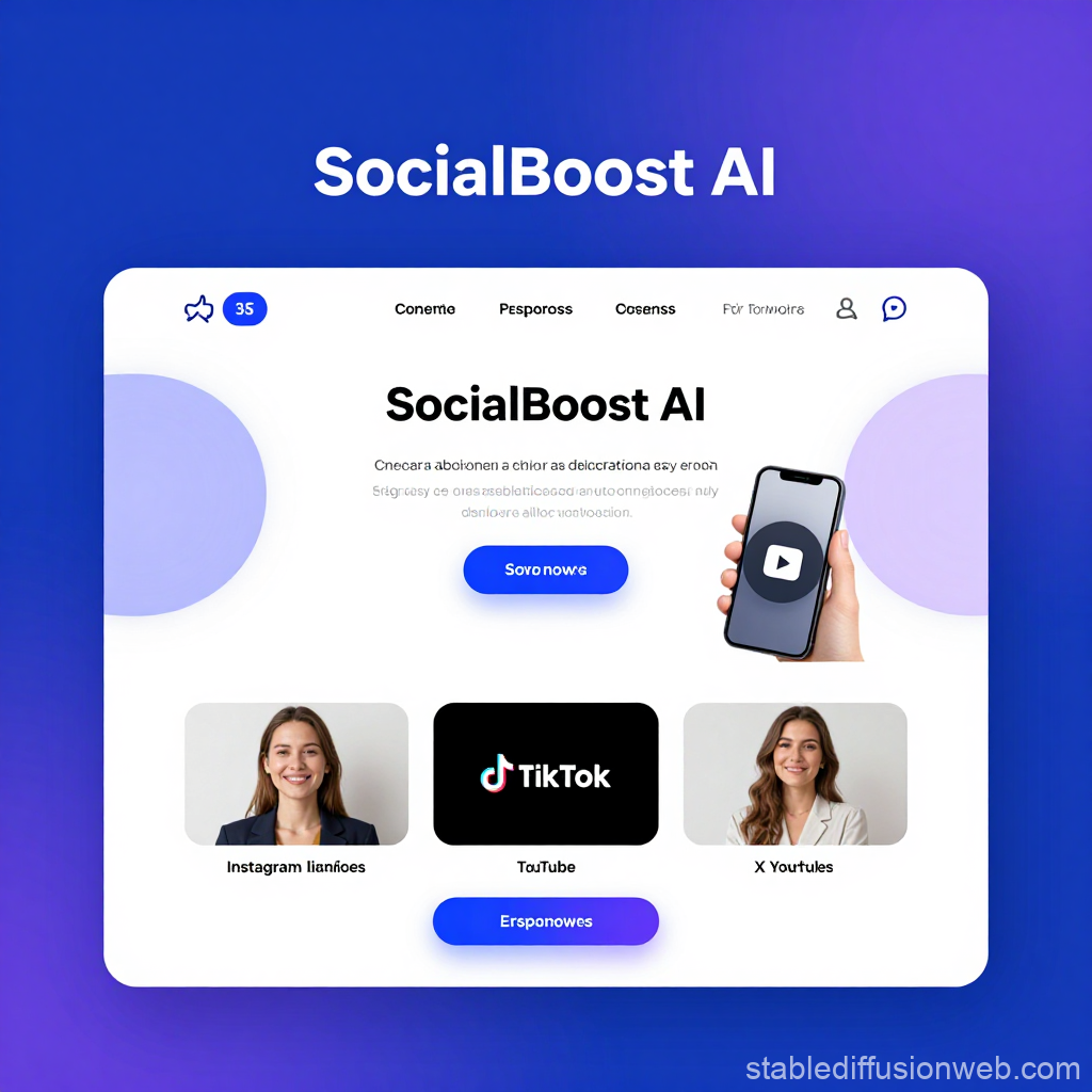 SocialBoost AI Landing Page with Social Media Integration