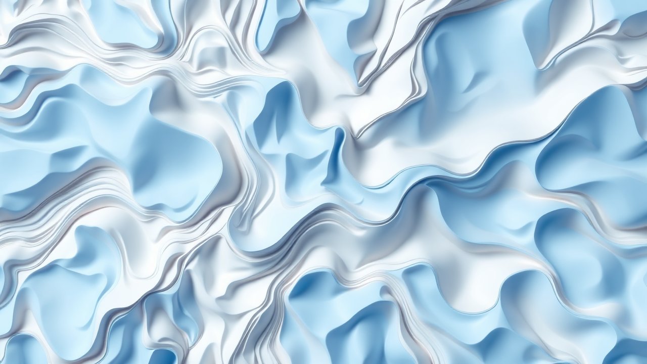 Soft Blue and White Abstract Fluid Waves