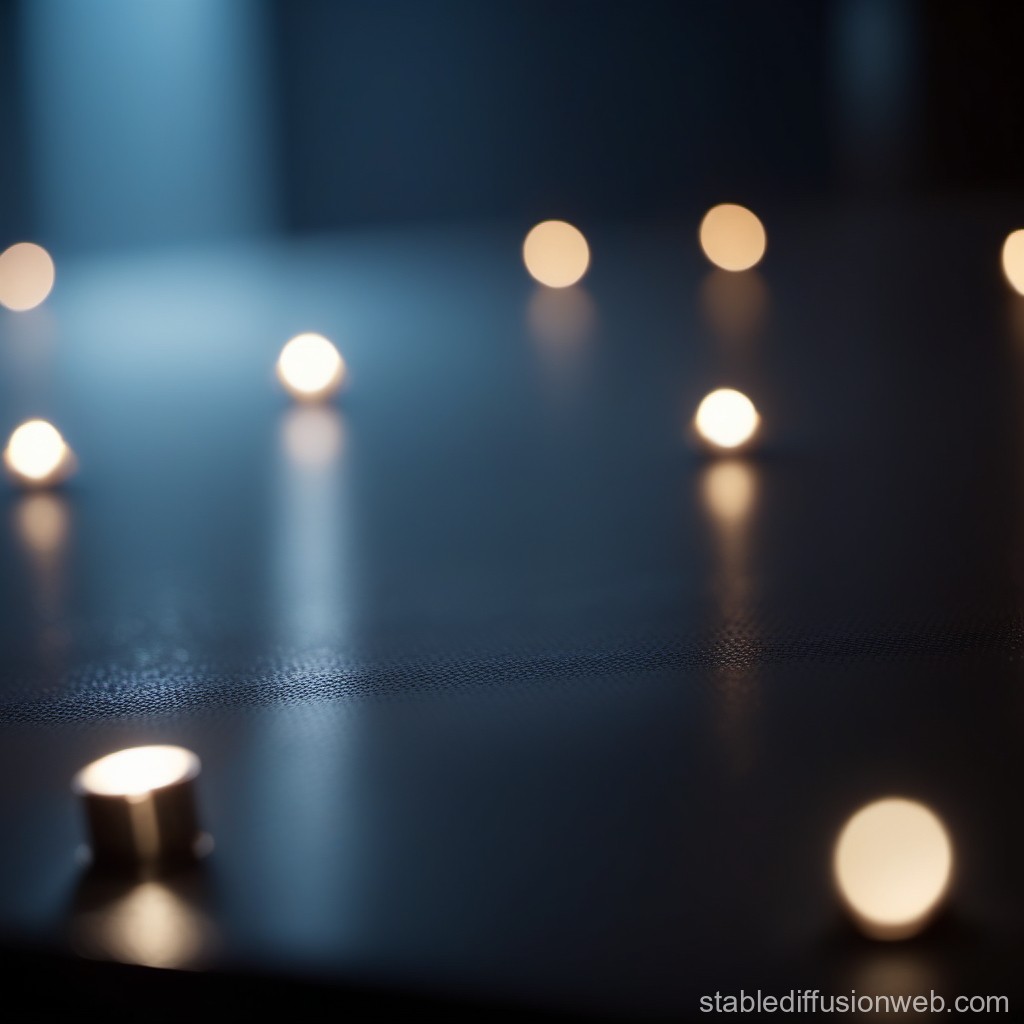 Soft Glowing Lights on Dark Surface with Bokeh Effect