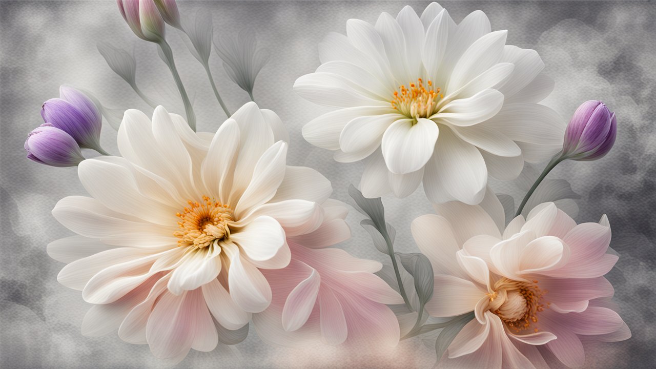 Soft Pastel Flowers with Delicate Petals