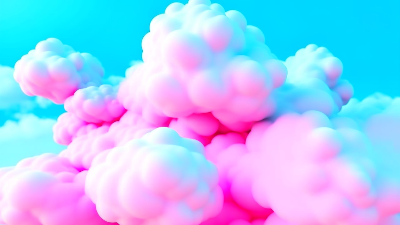 Soft Pink and Blue Abstract Cloudscape