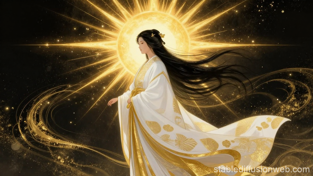 Solar Goddess Radiating Celestial Light