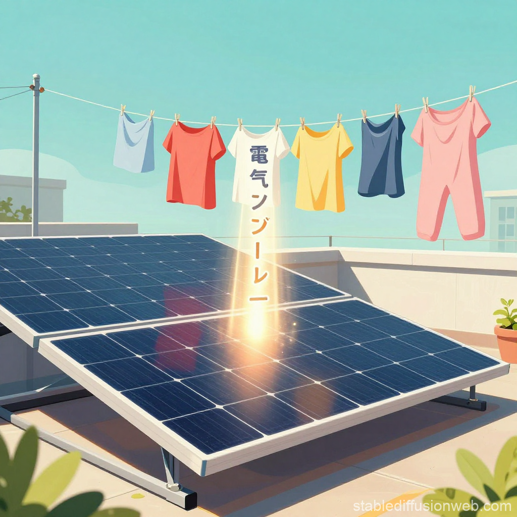 Solar Panels Harvesting Energy on a Sunny Rooftop